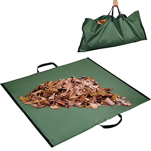 Leaf Bag for Collecting LeavesGardening BagLeaf Bag Garden Lawn Yard Waste Tarp ContainerGarden Waste BasketHeavy Duty Canvas Fabric Yard Waste Bags for Collecting Leaves on Garden Lawn