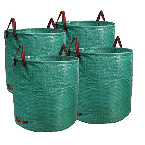 PHYEX Professional 4Pack 132 Gallon Gardening Bags for Lawn Yard Extra Large Reusable Leaf Waste and Trash Container