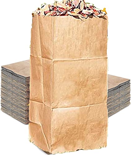 Rocky Mountain Goods Yard Waste Bags  Large 30 Gallon Brown Paper Leaf Bags for Yard  Garden  Environmental Friendly Lawn Bags  Tear Resistant Refuse Yard Bag  Heavy Duty 2 Ply Self Standing (25)