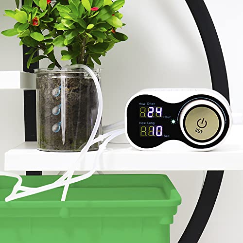 Automatic Plant Waterer LAWNFUL Plant Watering System with Pump Timer  Stakes Automatic Drip Irrigation Kits as Indoor Irrigation System Self Watering Device with USB Charging Greenhouse Auto Watering Kit