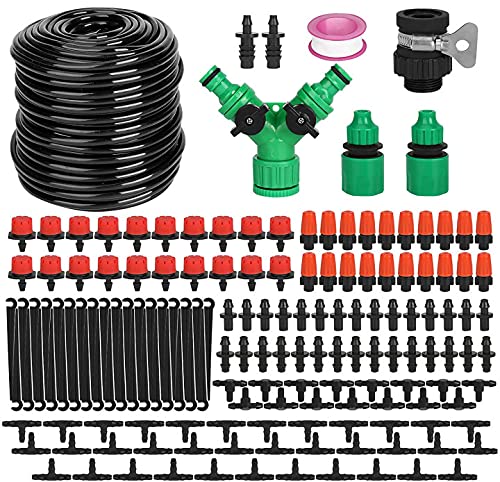 Color You Garden Drip Irrigation System Drip Irrigation Kit with 131ft40m Drip Irrigation Tubing Hose DIY Saving Automatic Plant Watering System Kit Mist Equipment Set for Greenhouse Lawn Patio