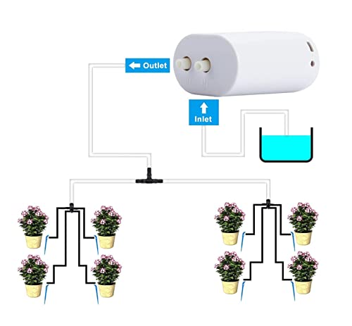 GROWGREEN Small Potted Plants Automatic Watering Drip System Self Pump Irrigation Device for 8 Pots(8 Tubes)