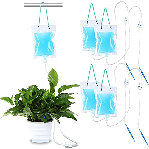 Honoson Plant Drip Irrigation Bag Automatic Irrigation Device with Water Bag Plant Life Support Drip Bag Automatic Watering System Plant Waterer Self Irrigation Kit for Potted Plant Watering (4)