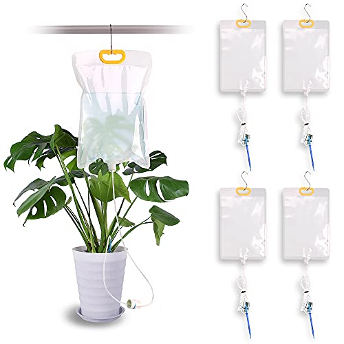 Puininhuy Plant Self Watering Planter Insert Devices Spikes Automatic Plant Waterer Drip Irrigation Kit System for Indoor and Outdoor Plants While on Vacation (4 Pack)