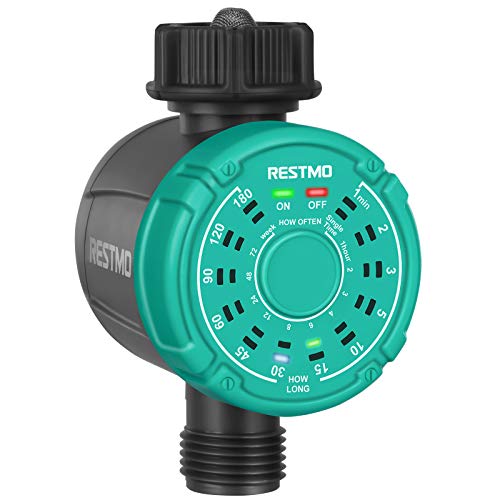 RESTMO Water Timer Digital Programmable Hose Timer for Garden Lawn Sprinkler Automatic Faucet Timer for Greenhouse AutoManual Controller for Drip Irrigation and Outdoor Watering System
