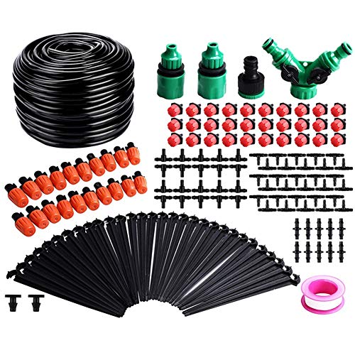 Garden Irrigation System100ft 30M Micro Drip Irrigation KitDIY Plant Atomizing Nozzles Drippers Watering Drip KitHeavy Duty Tube Watering Tubing Hose Kit for GreenhouseFlower BedPatioLawn
