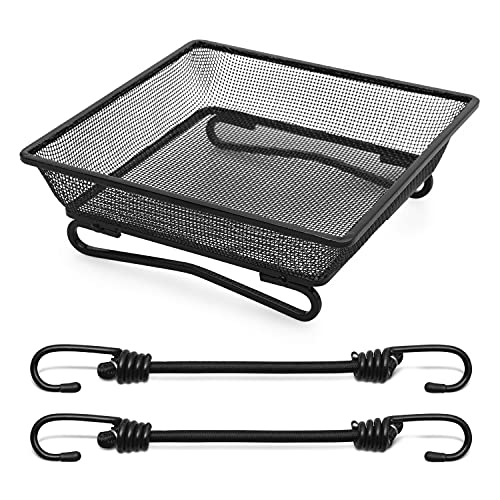 HASTINGS BAY Bird Feeder Tray for Ground  Steel Platform for Seeds WeatherProof Dish Raised Edges Watch Wild Birds  Complete with 2 Bungee Cords