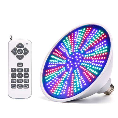 GRG 12V 40W RGB Color Changing LED Pool Light Bulb LED Swimming Pool Light with Remote Control for Inground Pool Replacement for Pentair Hayward Light Fixture Remote and Switch Control(ACDC 12V)
