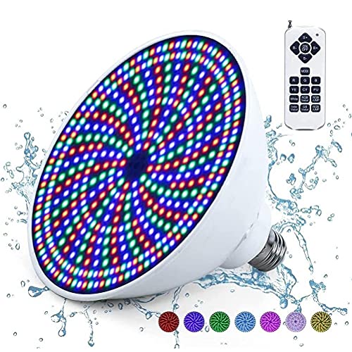 JahyShow LED Pool Light Bulb RGB 120V 40W Pool Light BulbRGB Color Changing Replacement Swimming Pool Lights for Pool Underwater Light Fixture with Remote Control