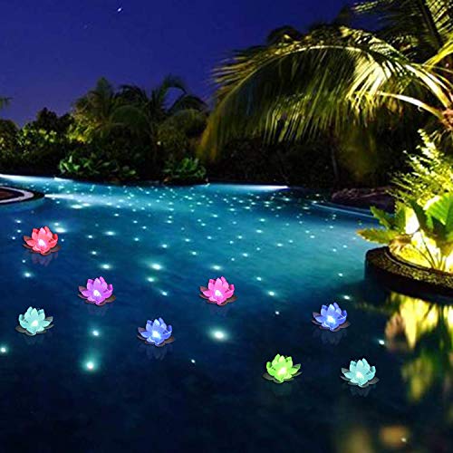 LOGUIDE Floating Pool LightsLED Lotus Flower LightsBattery multicolor Lamp Fun Pool Accessories for Pool At NightPond Outdoor MultiColor Pool CandlesSwimming Christmas Decorations6Pcs (Butterfly)