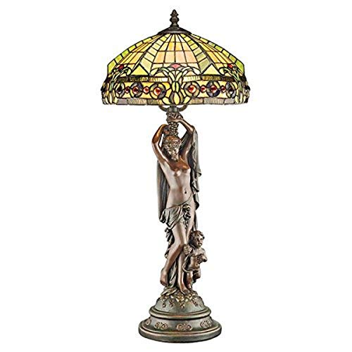 Design Toscano Lucina Goddess of Light Stained Glass Lamp