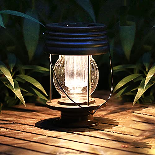 pearlstar Solar Lantern Outdoor Hanging Solar Light with Handle for Pathway Yard Patio Decor Waterproof Outside Table Lamp 30 Lumen (831pack)