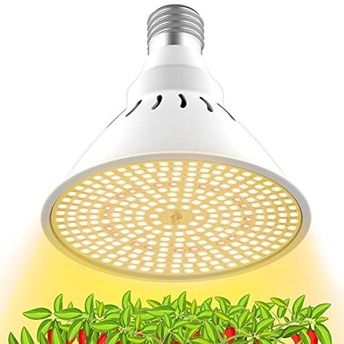 Grow Light Bulb for Indoor PlantsFull Spectrum LED Grow Bulb10W E26 Base3000K for Seedling Veg Flower Grow Light by Lonwon (290 LEDs)