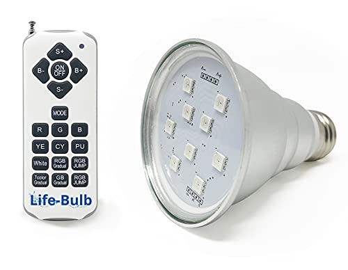 LifeBulb 120V LED Color Spa Light Bulb with Remote for inground spa  High Lumens  Lifetime Replacement Warranty  Long Lasting Aluminum  Replaces up to 300W Incandescent E26 Screw in Type Bulbs