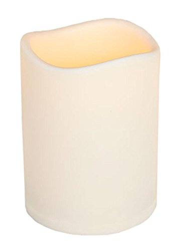 Gerson 6 Large Beige Bisque LED Lighted Flameless Battery Operated IndoorOutdoor Pillar Candle