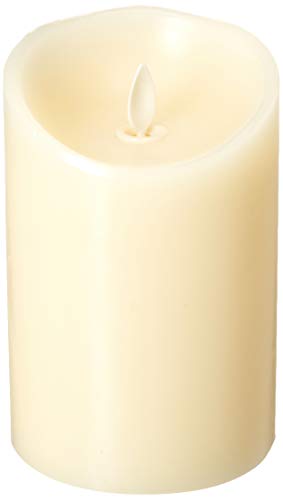 Luminara Moving Flame Flameless Pillar LED Candle Vanilla Honey Scented Ivory  5 In