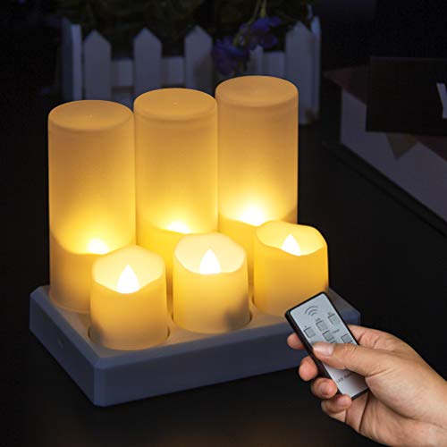 Rechargeable Flameless Candles Tea Lights LED Candles Flickering Fake Candles with Remote  Timer Warm White Tealights for Parties WeddingsChristmasBar Family Dinner Outdoor Picnic Decoration