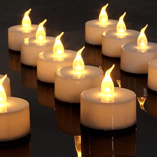SHYMERY Flameless LED Tea Lights25 Pack Realistic and Bright Flickering Bulb Battery Operated Electric Fake Candles for WeddingTableGiftOutdoor  Festival Celebration