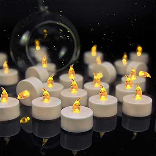 VETOUR 24pcs Flameless Tea Lights Candles Realistic LED Flickering Operated Tea Lights Steady Battery Tealights Long Lasting Electric Fake Candles Decoration for Party and Gifts Ideas