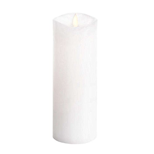 Darice Luminara Flameless Candle 360° Top Unscented Moving Flame Candle with Timer (8 White)