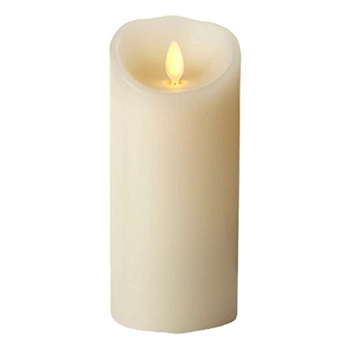 Darice Luminara Flameless Candle  Vanilla Scented Ivory Wax Classic Pillar  8 in