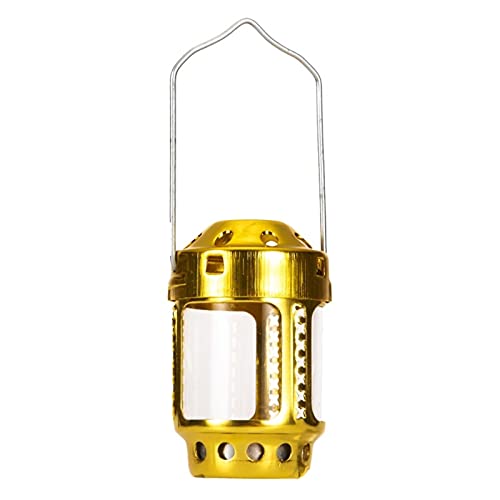 Mini Candle Lantern Bright Aluminium Alloy Brass Night Fishing Hanging Candle Lamp for Outdoor Camping Angling Yellow (Yellow)