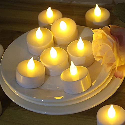 24 Pack Flameless LED Tea Light Candles Realistic Flickering Tealights BatteryPowered Candles Lights Holiday Gift for Wedding Party Home Valentines Decoration