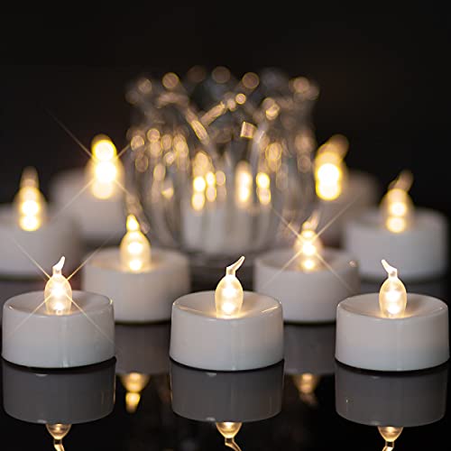 Beichi Battery Operated Tea Lights with TimerA Great Choice Heighten The Festive Atmosphere Set of 24 LED Timed Tealight Candles Warm White Flickering Electric Tea Candles 6 hrs On 18 hrs Off
