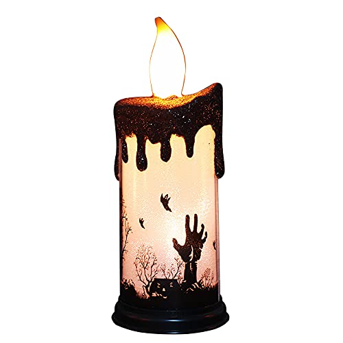 Flameless CandlesHalloween Flickering Candles Lifelike Horror Plastic Demon Hand Halloween Themed LED Candles Ideal for Gifts Halloween Decorations Halloween Parties Adding Festive Atmosphere