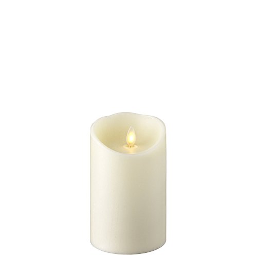RAZ IMPORTS INC Push Flame Flameless Battery Operated LED Pillar Candle Ivory 35x 5  for Home Décor Holiday and Gift