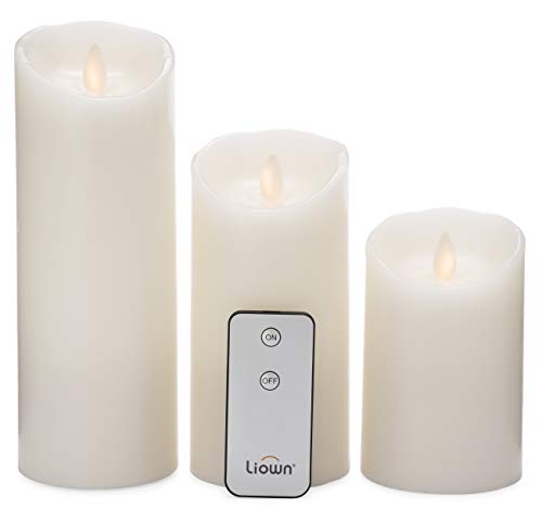 Raz Imports Push Flame Ivory Pillar Candles with Remote Set of 32C  Flameless Lighting Accent and Decorative Light Source  Flickering Scented Candles for Garden Patio Bathroom and Living Room