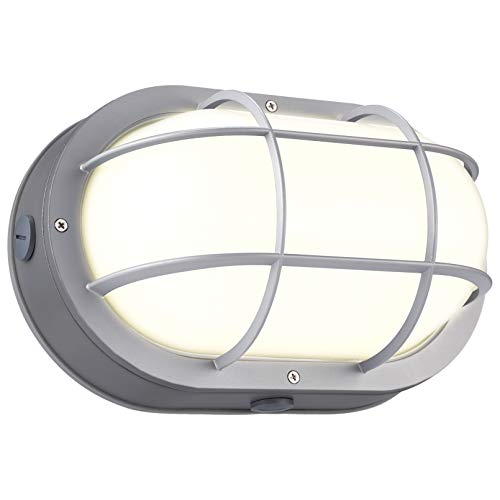LEONLITE Outdoor Oval LED Bulkhead Lights Flush Mount for Wall or Ceiling Light Wet Location 20W(120W Eqv) 1400 LM 3000K Warm White Aluminum with Frosted Glass Lens