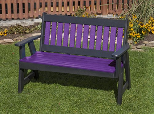 Ecommersify Inc 5FTBright PurplePoly Lumber Mission Porch Bench Heavy Duty Everlasting PolyTuf HDPE  Made in USA  Amish Crafted