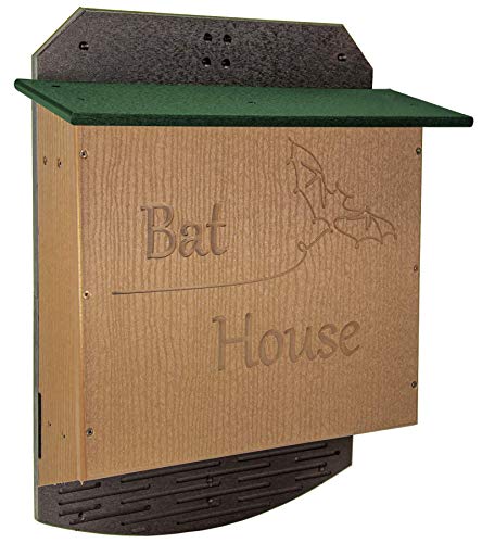 JCs Wildlife Poly Lumber Large Triple Chamber Bat House  Holds up to 300 Bats Easy for Bats to Land and Roost  Outdoor Bat Shelter  Weather Resistant Material