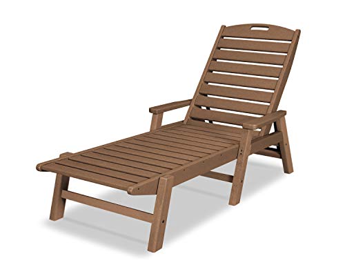 POLYWOOD NCC2280TE Nautical Arms Chaise Teak