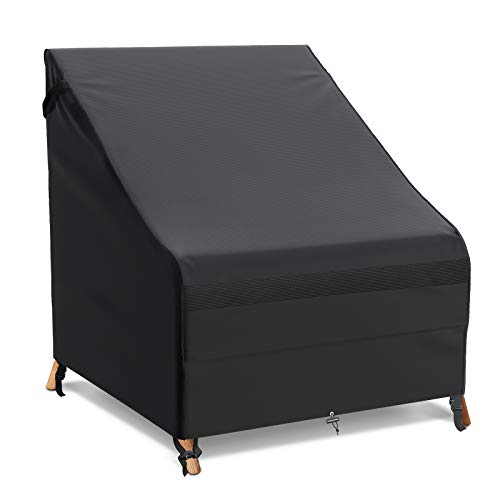 MR COVER Patio Adirondack Chair Cover Also Fits Outdoor Chair 33W x 40D x 35H Inches Waterproof  UV Protection Classic Black Nuit Series
