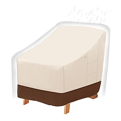 Patio Chair Covers Outdoor Adirondack Chair Cover 600D Heavy Duty and Waterproof Outdoor Patio Furniture Cover TearResistant 40 D x 37 W x 30 H Beige  Brown