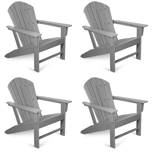 Adirondack Chair Fire Pit Chairs Adirondack Chairs Set of 4 Poly Lumber HDPE Plastic Adirondack Chair with 350lbs Duty Rating