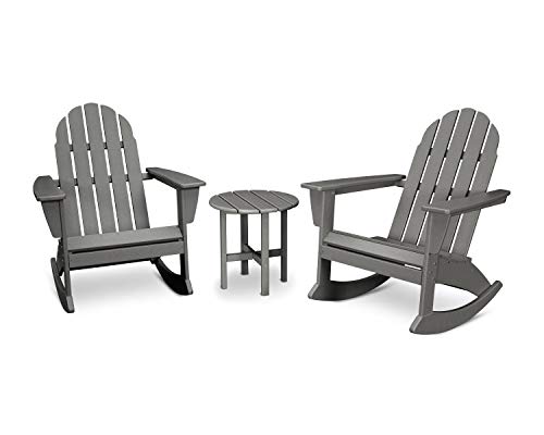 POLYWOOD Vineyard 3Piece Adirondack Rocking Chair Set with Side Table