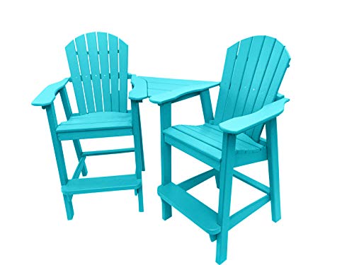 Phat Tommy Recycled Poly Resin Balcony Chair Settee  Durable and EcoFriendly Adirondack Armchair and Removable Side Table  This Patio Furniture is Great for Your Lawn Garden Swimming Pool Deck
