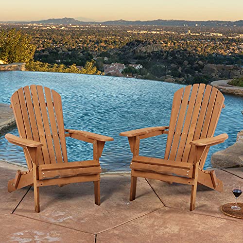 Sentiment Fire Pit Chairs Patio Chairs Adult Courtyard Garden Wooden Chairs Adirondack Chairs Lawn Chairs Outdoor Chairs Set of 2 Adirondack Chairs Patio Chairs Folding Chairs wNatural Finish