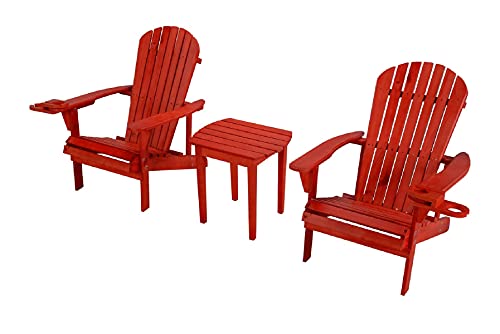 WUnlimited SW2101RDCH2ET Bistro Set Adirondack Chairs Red