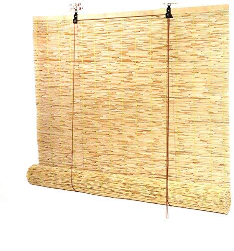 DBXOKK Reed Curtain Natural Rollup Reed ShadeSunshade Roller BlindsHandWoven Lifting Shutters Decorative Reed Curtains SunshadeHeat InsulationCustomizable(50x60cm20x24in)