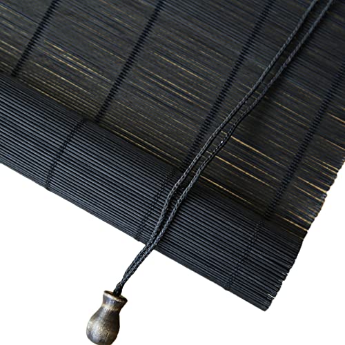 MLYY Black Bamboo Roll Up Blinds for Window Door Outdoor Garden Gazebo Greenhouse Roller Shades with Hooks 95cm115cm135cm155cm Wide (Size  115x120cm452x472in)