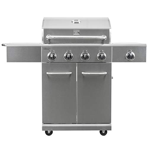 Kenmore PG40405S0LA Stainless Steel 4 Burner Outdoor Patio Gas BBQ Propane Grill With Side Burner in  Stainless Steel