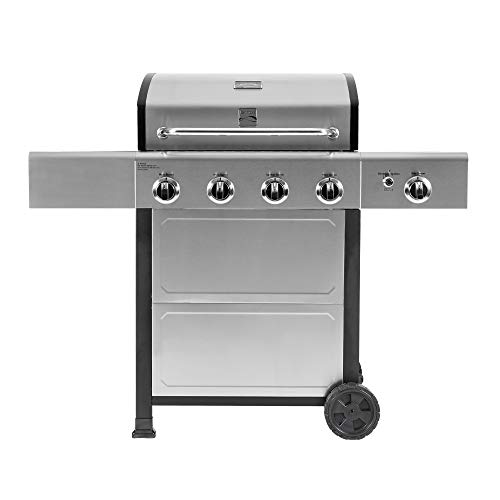 Kenmore PG40406SOLSEAM 4 Open Cart Grill with Side Burner Stainless Steel