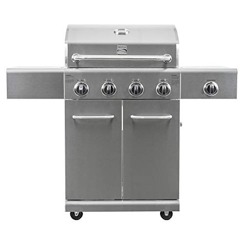 Kenmore PGA40405S0LSE 4 Burner Cabinet Style Propane Gas BBQ Grill with Searing Side Burner 52000 Total BTU Stainless Steel