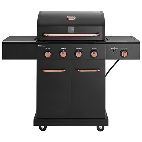 Kenmore PGA40409S0LB2 4 Burner Cabinet Style Propane Gas BBQ Grill with Searing Side Burner 52000 Total BTU Black and Copper