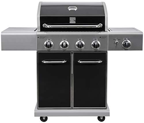 Kenmore PG40409SOLB Outdoor Patio 4 Burner Gas BBQ Propane Grill With Side Burner in  Black