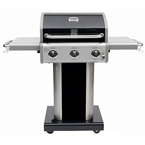 Kenmore PGA4030400LD 3 Burner Pedastal Style Propane Gas BBQ Grill with Folding Side Shelves 30000 Total BTU Black